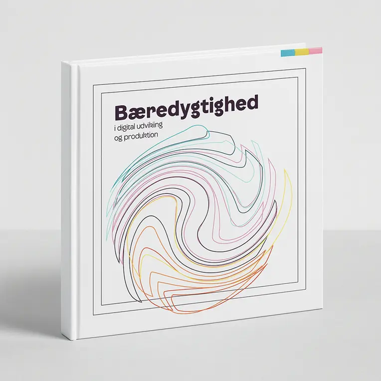 Visuelt koncept til bogen Bæredygtighed i digital udvikling og produktion